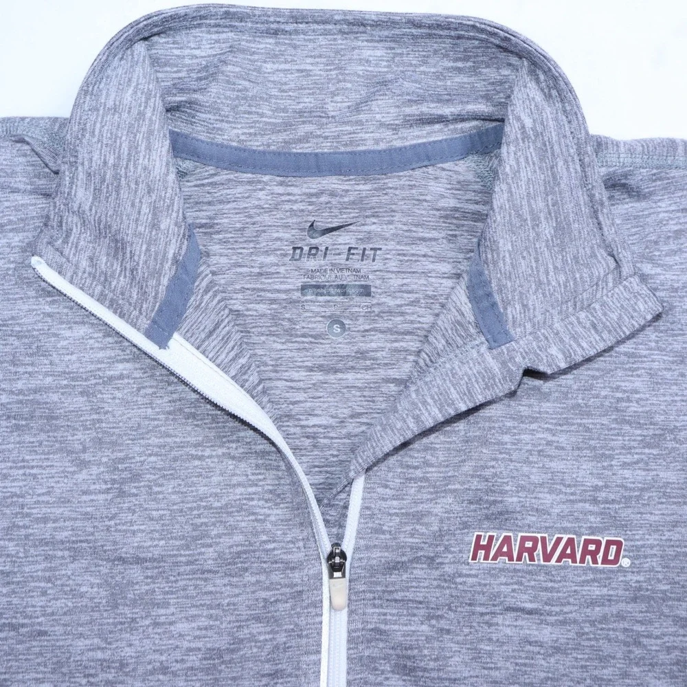 Nike Dri-FIT Harvard Heathered Grey‎ Half Zip Pullover Womens Small Thumbholes
